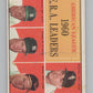 1961 Topps #46 AL ERA Leaders/Baumann/Bunning/Ditmar/Brown Baseball V105088 Image 1