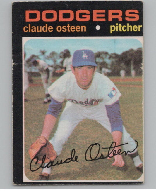 1971 Topps #10 Claude Osteen Baseball Card  V105099 Image 1