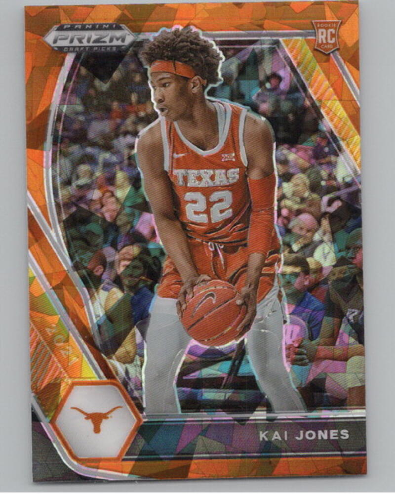 2021-22 Prizm Draft Picks Variations Prizms Orange Ice #14 Kai Jones RC V1051354 Image 1