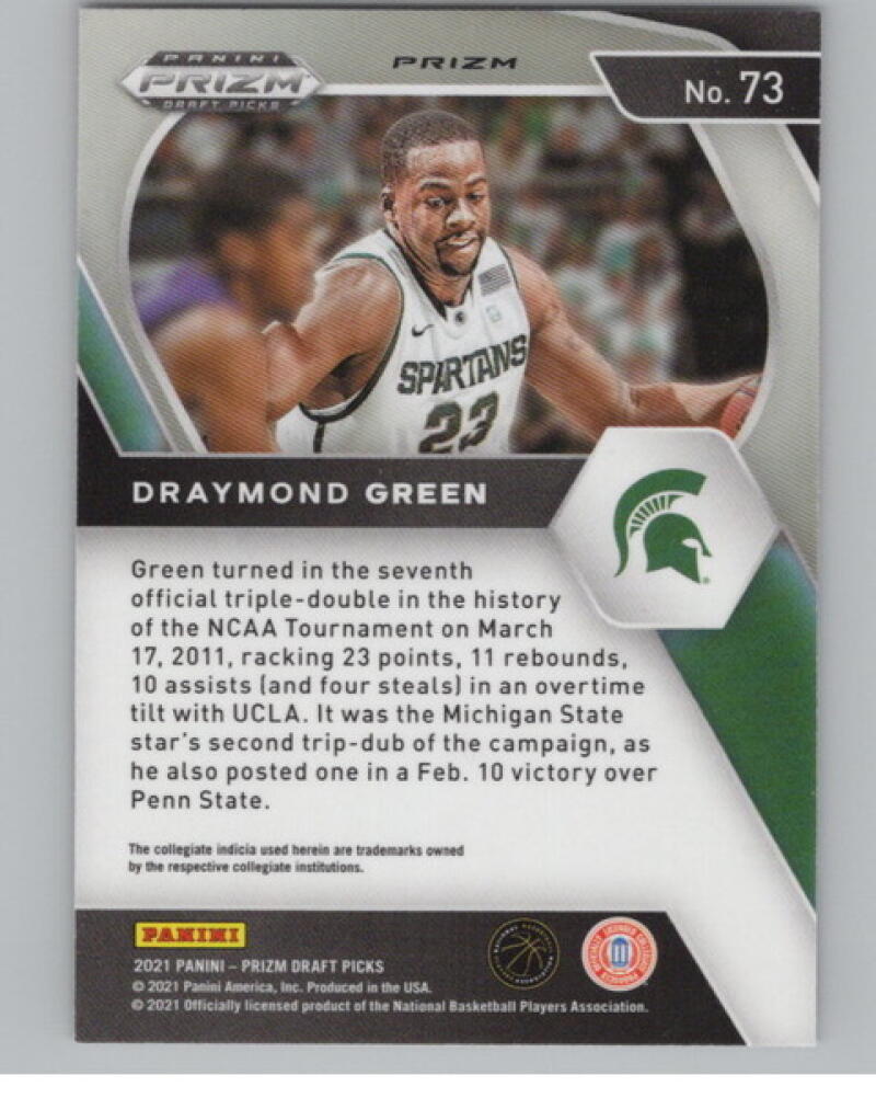 2021-22 Panini Prizm Draft Picks Prizms Orange Ice #73 Draymond Green V105137 Image 2