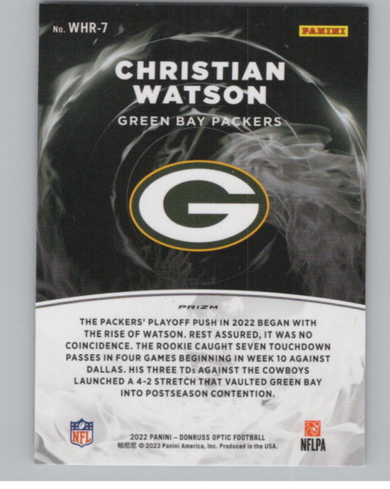 2022 Donruss Optic White Hot Rookies #7 Christian Watson Football V105143 Image 2