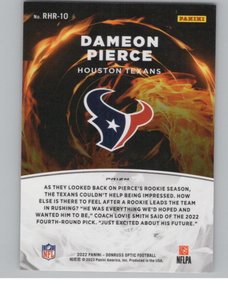 2022 Donruss Optic Red Hot Rookies #10 Dameon Pierce Football V105144 Image 2