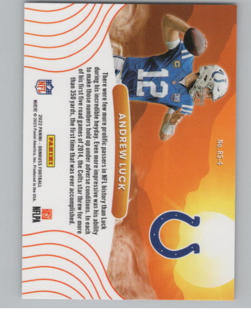 2022 Donruss Optic Rising Suns #4 Andrew Luck Football V105145 Image 2