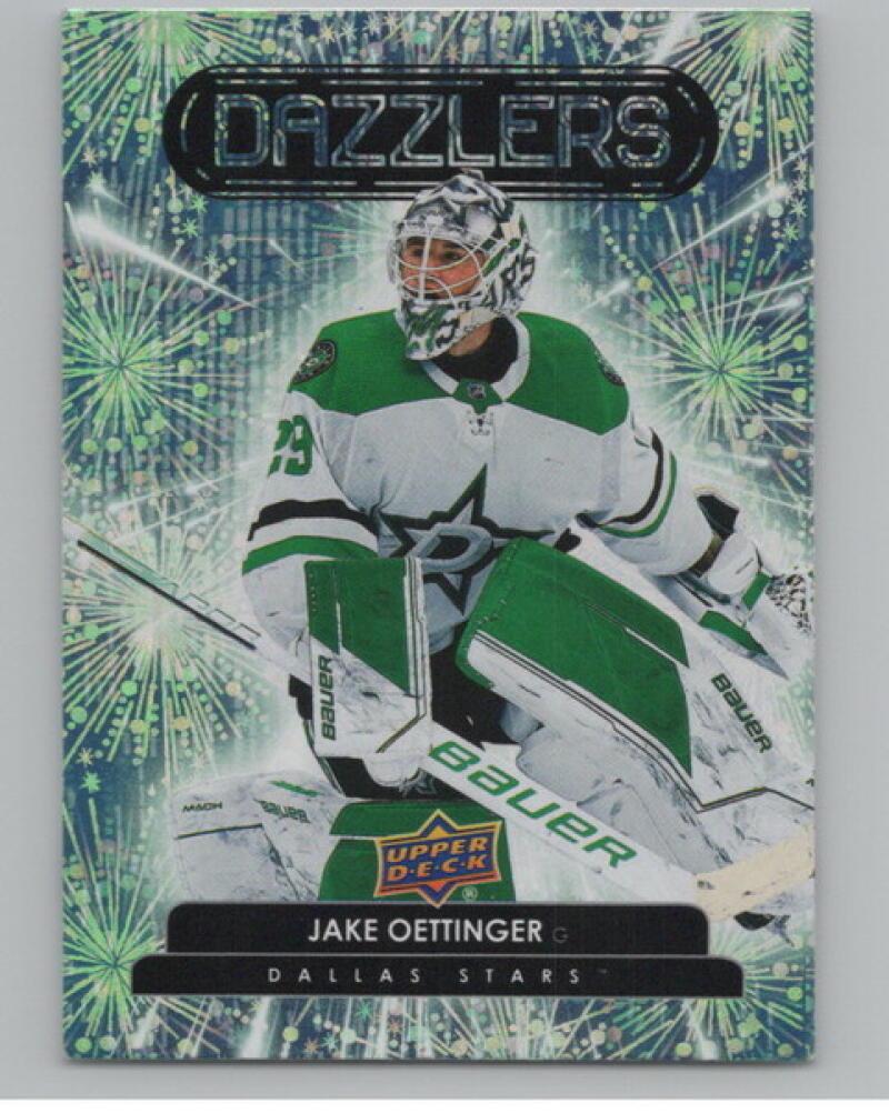 2022-23 Upper Deck Dazzlers Green #DZ30 Jake Oettinger Hockey V105158 Image 1