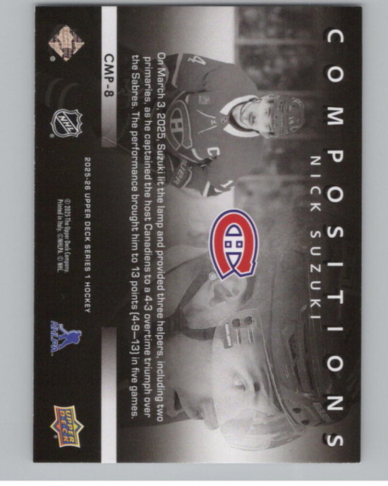 2025-26 Upper Deck Compositions #CMP8 Nick Suzuki Hockey V105163 Image 2