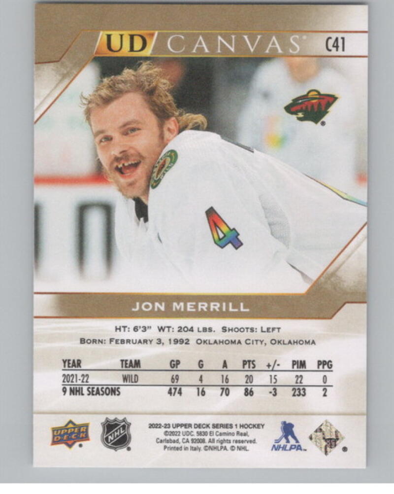 2022-23 Upper Deck UD Canvas #C41 Jon Merrill Hockey V105179 Image 2