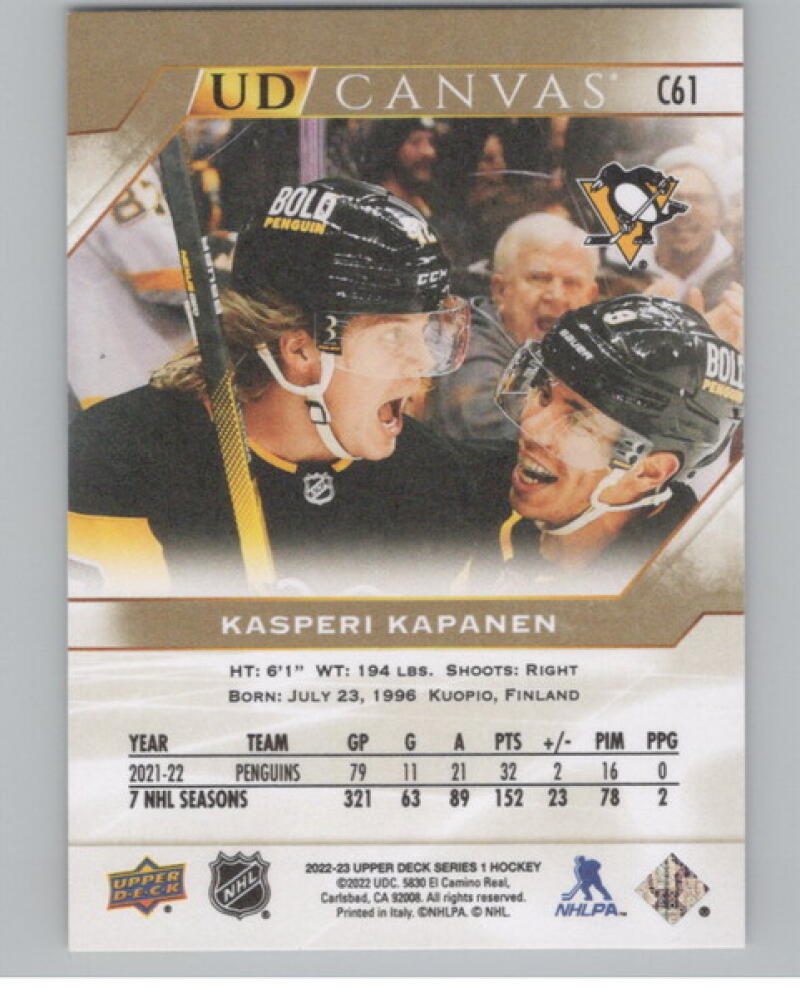 2022-23 Upper Deck UD Canvas #C61 Kasperi Kapanen Hockey V105183 Image 2