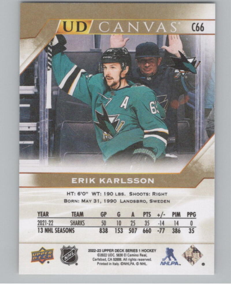 2022-23 Upper Deck UD Canvas #C66 Erik Karlsson Hockey V105185 Image 2