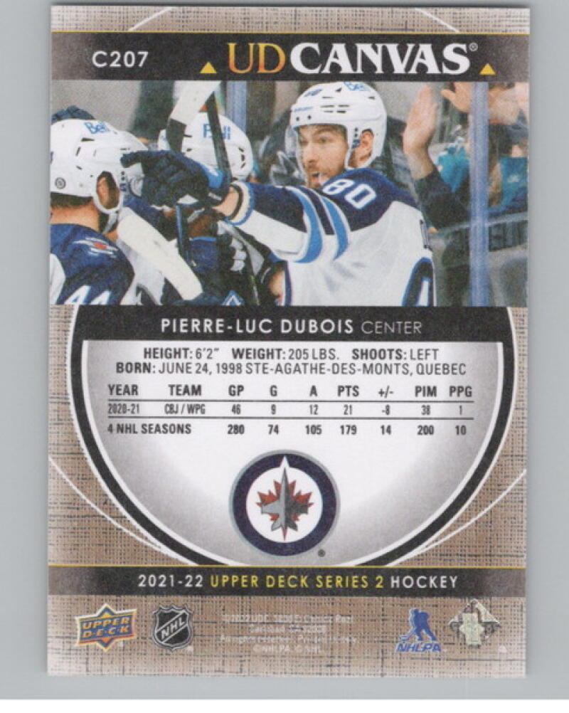 2021-22 Upper Deck Canvas #C207 Pierre-Luc Dubois Hockey V105195 Image 2