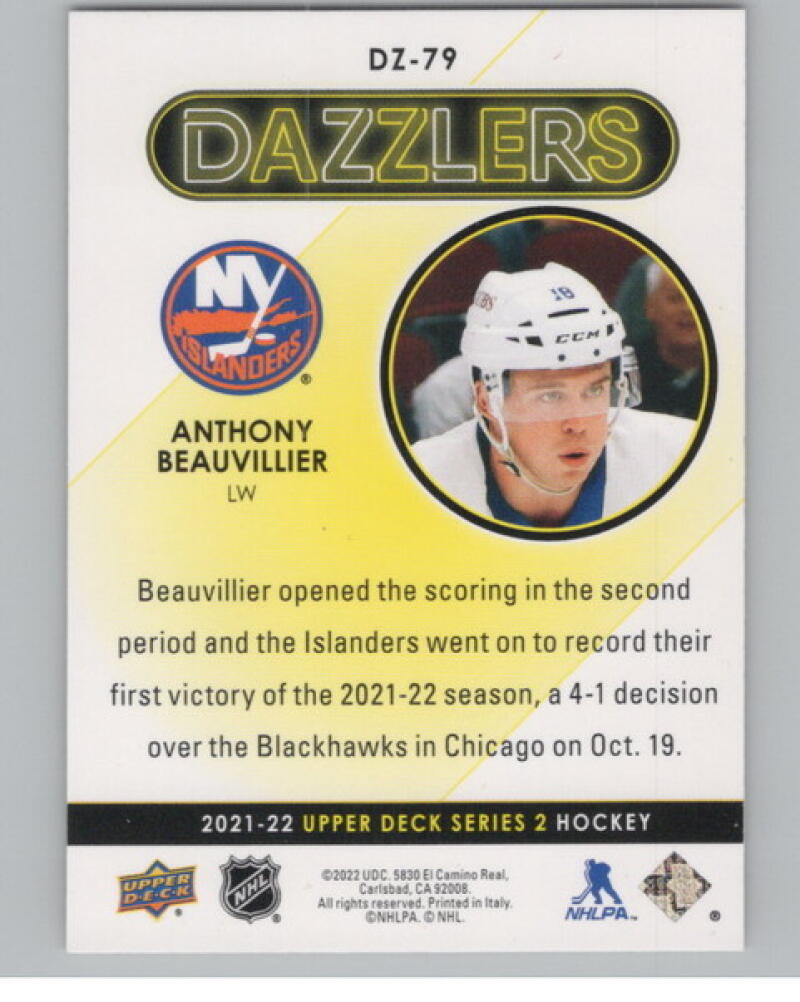 2021-22 Upper Deck Dazzlers Orange #DZ79 Anthony Beauvillier Hockey V105201 Image 2