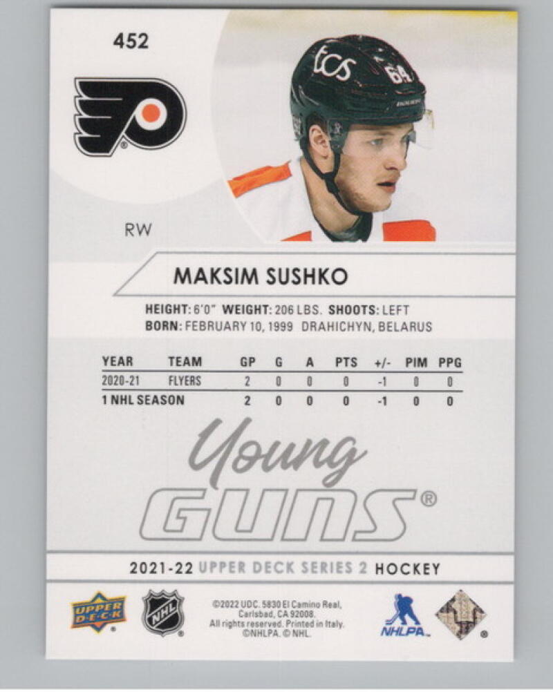 2021-22 Upper Deck #452 Maksim Sushko Young Guns Rookie RC YG V105215 Image 2