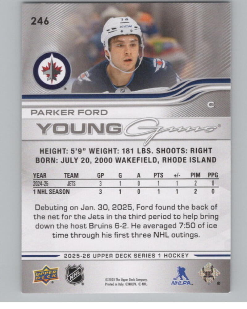 2025-26 Upper Deck #246 Parker Ford Young Guns Rookie RC YG V105226 Image 2