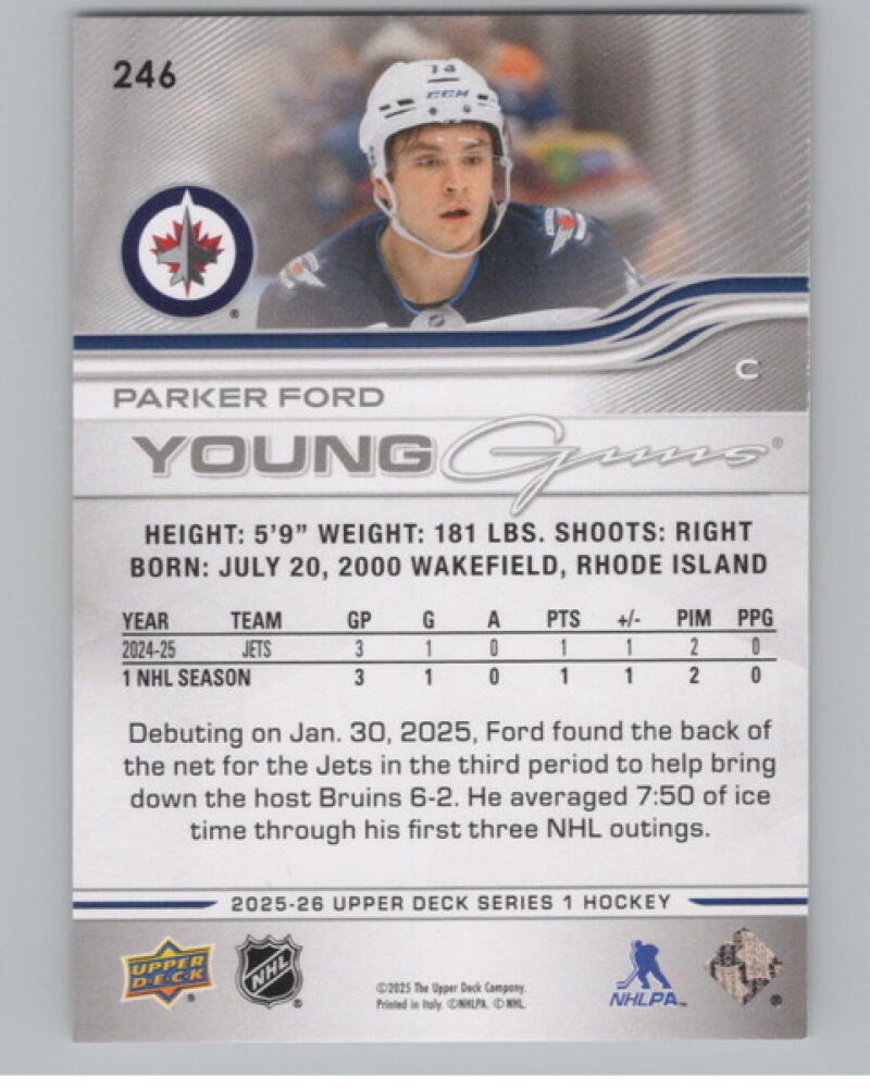 2025-26 Upper Deck #246 Parker Ford Young Guns Rookie RC YG V105227 Image 2