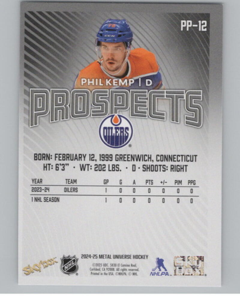 2024-25 Metal Universe Skybox Premium Prospects #PP12 Phil Kemp V105230 Image 2