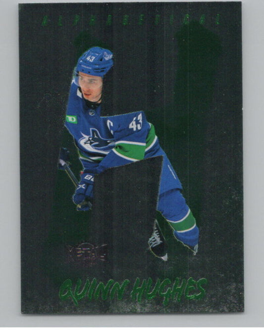 024-25 Metal Universe Alphabetical #A8 Quinn Hughes V105231 Image 1