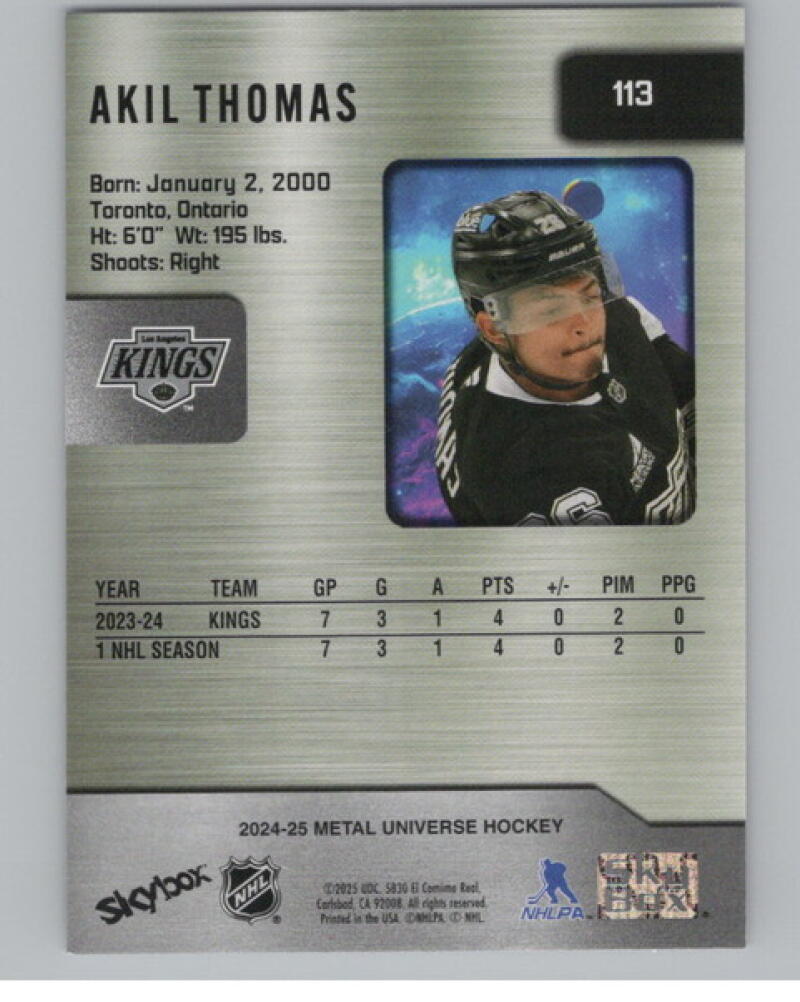 2024-25 Metal Universe #113 Akil Thomas RC Rookie V105234 Image 2