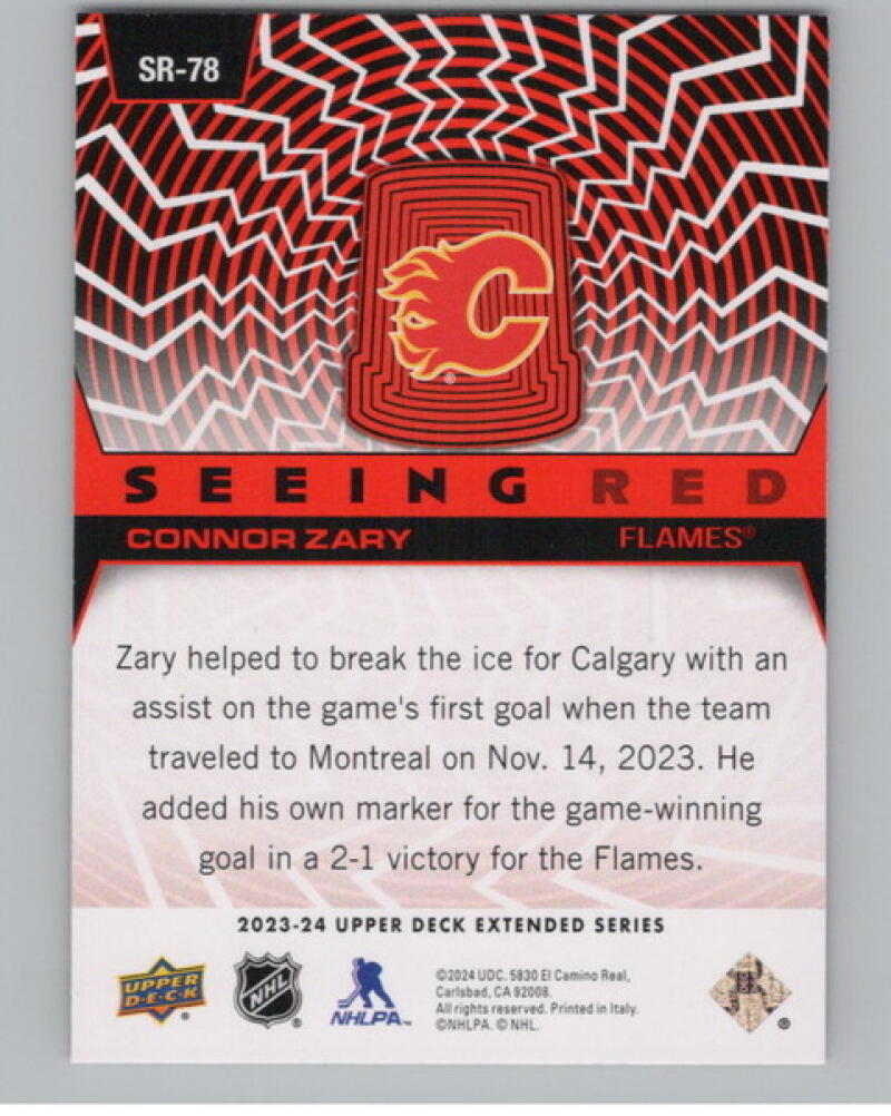 2023-24 Upper Deck Seeing Red #SR78 Connor Zary V105240 Image 2