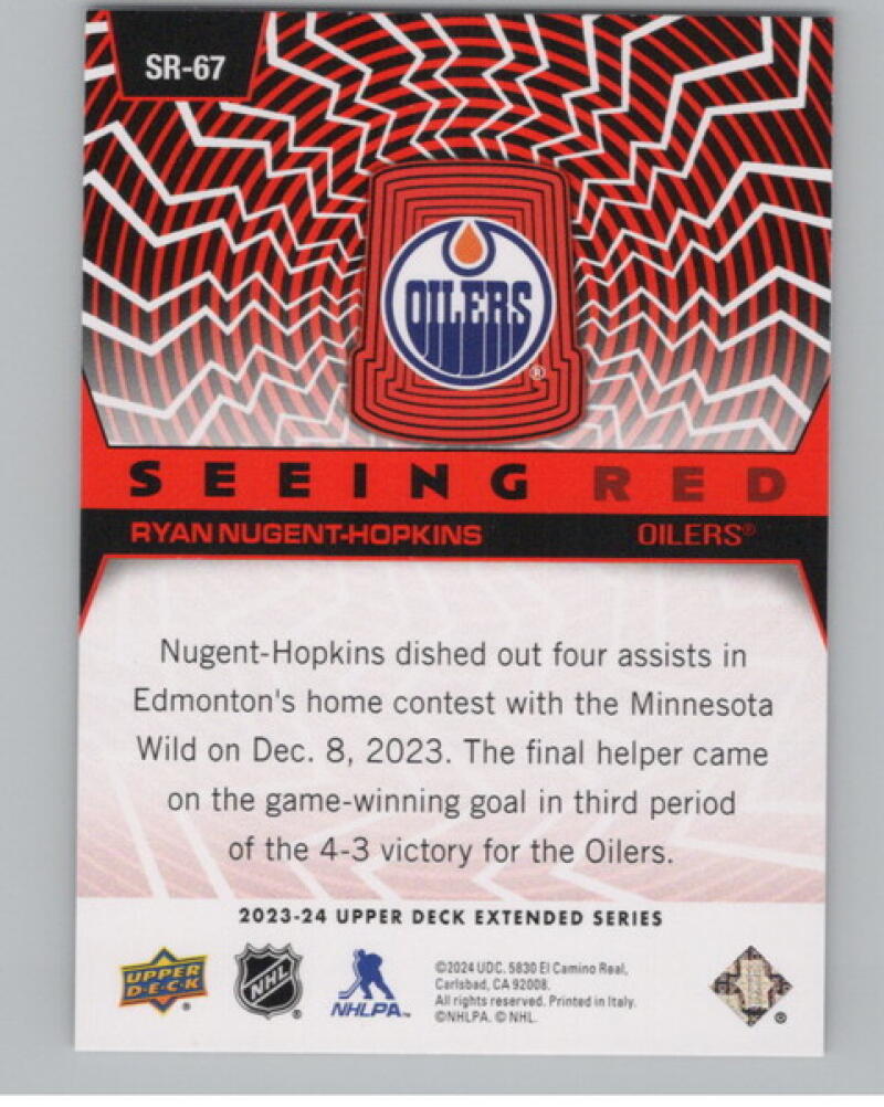 2023-24 Upper Deck Seeing Red Silver Spectrum #SR67 Ryan Nugent-Hopkins V105241 Image 2