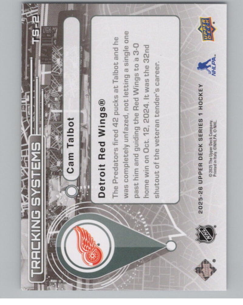2025-26 Upper Deck Tracking Systems #TS2 Cam Talbot V105254 Image 2