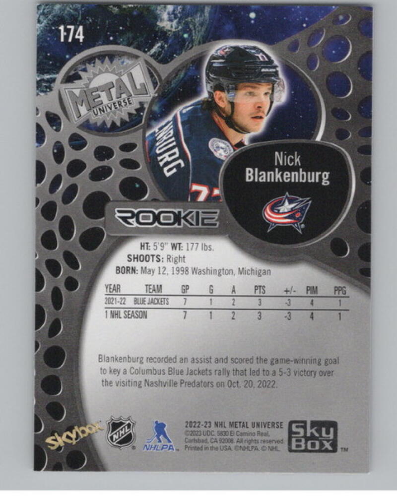 2022-23 Metal Universe #174 Nick Blankenburg RC Rookie V105262 Image 2