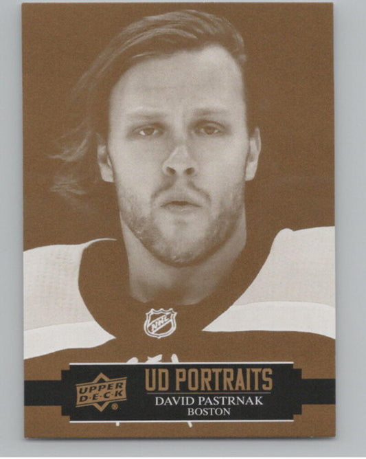 2021-22 Upper Deck Portraits #P18 David Pastrnak V105265 Image 1