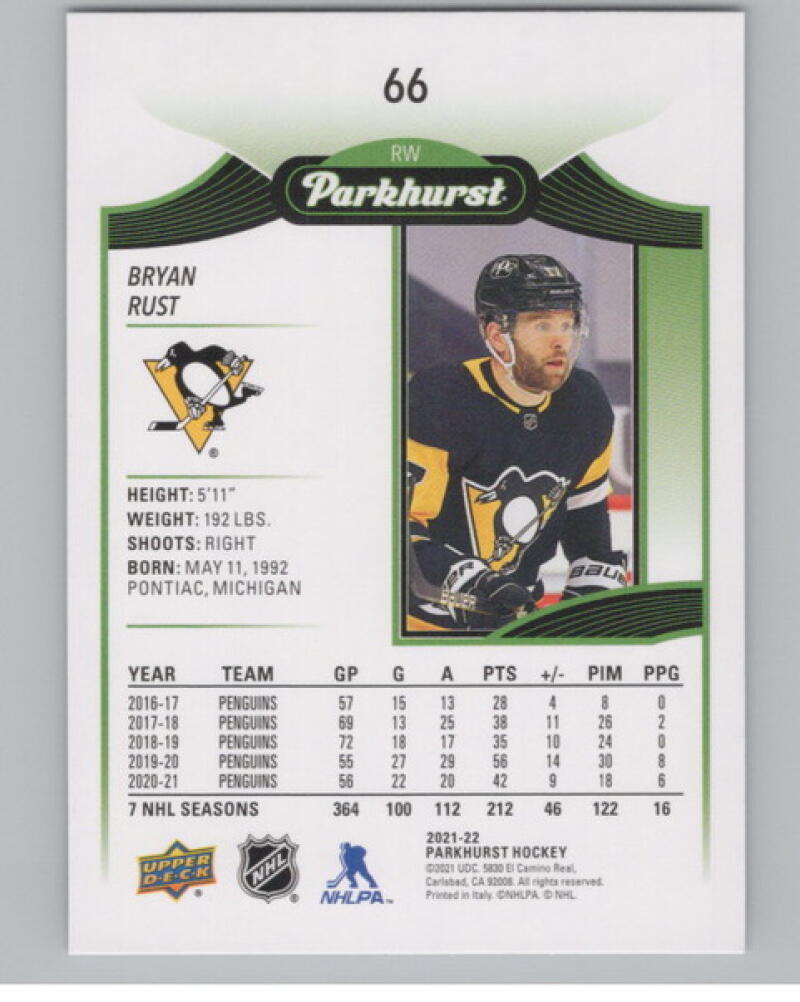 2021-22 Upper Deck Parkhurst Silver #66 Bryan Rust V105269 Image 2
