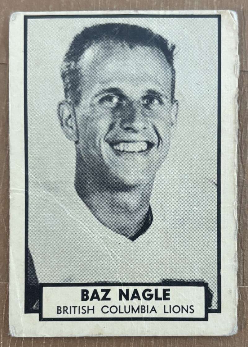 1962 Topps CFL #16 Baz Nagle  British Columbia Lions  V105307 Image 1