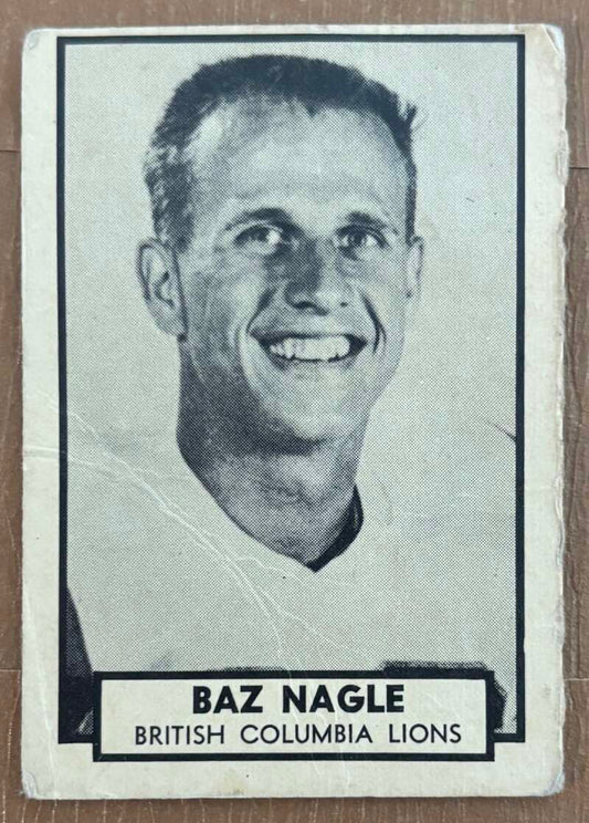 1962 Topps CFL #16 Baz Nagle  British Columbia Lions  V105307 Image 1