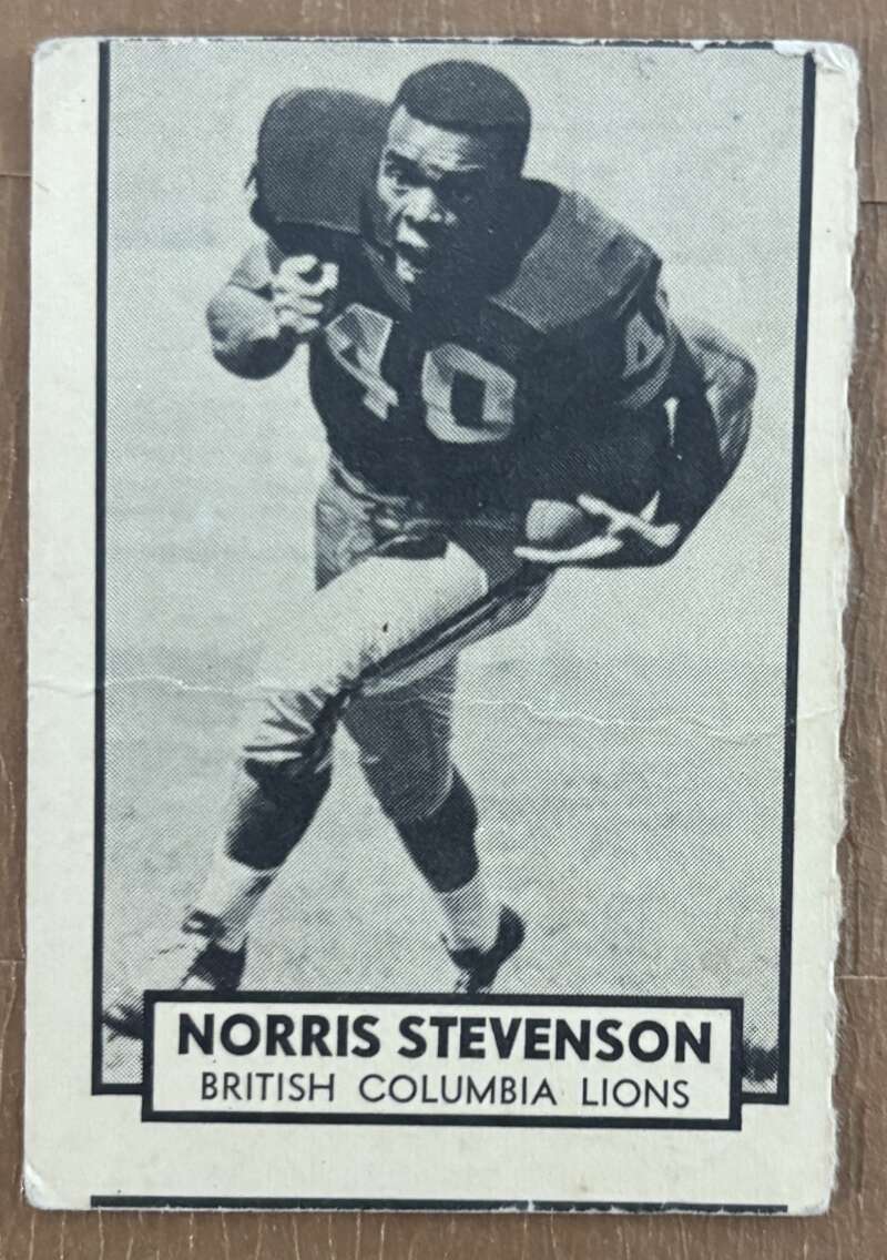 1962 Topps CFL #17 Norris Stevenson  RC Rookie BC Lions  V105308 Image 1