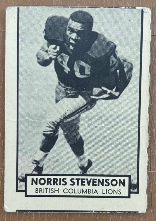 1962 Topps CFL #17 Norris Stevenson  RC Rookie BC Lions  V105308 Image 1
