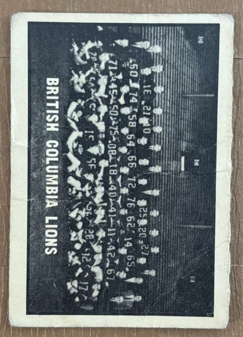 1962 Topps CFL #20 British Columbia Lions  British Columbia Lions  V105309 Image 1