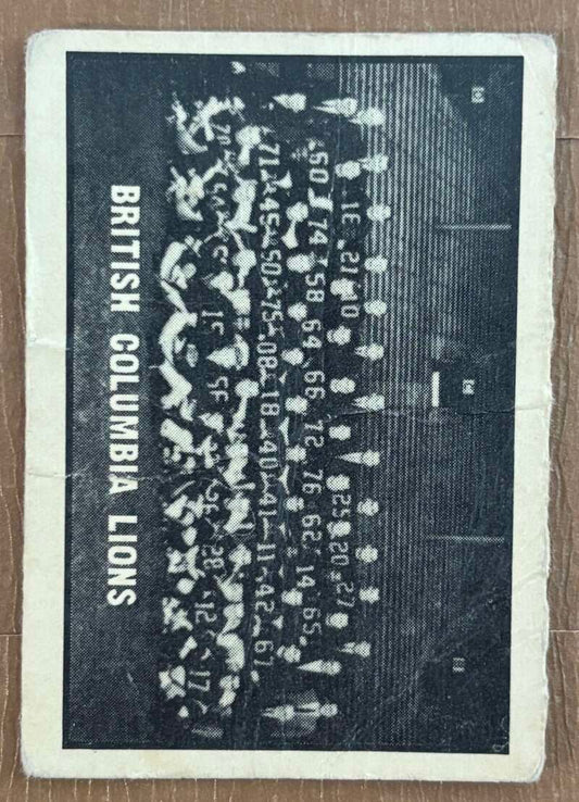 1962 Topps CFL #20 British Columbia Lions  British Columbia Lions  V105309 Image 1