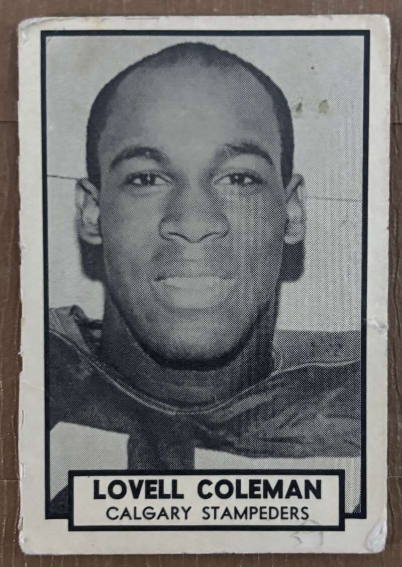 1962 Topps CFL #23 Lovell Coleman  RC Rookie Calgary Stampeders  V105310 Image 1