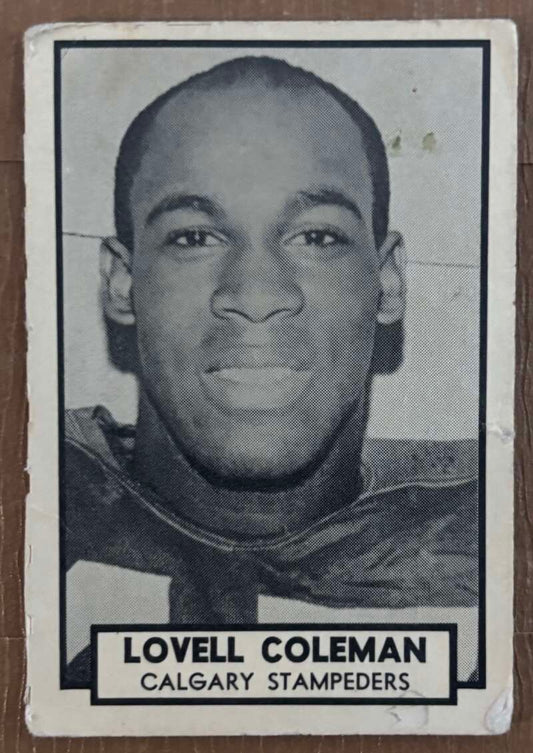 1962 Topps CFL #23 Lovell Coleman  RC Rookie Calgary Stampeders  V105310 Image 1