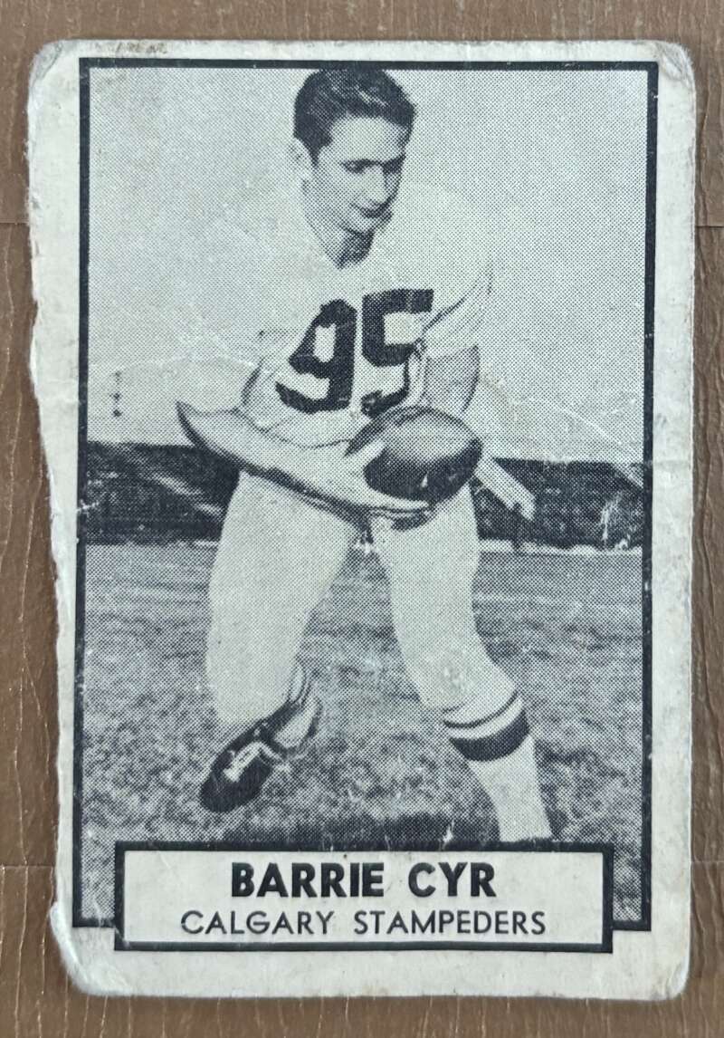 1962 Topps CFL #24 Barrie Cyr  RC Rookie Calgary Stampeders  V105312 Image 1