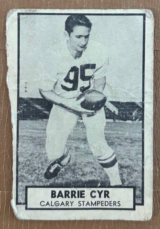 1962 Topps CFL #24 Barrie Cyr  RC Rookie Calgary Stampeders  V105312 Image 1