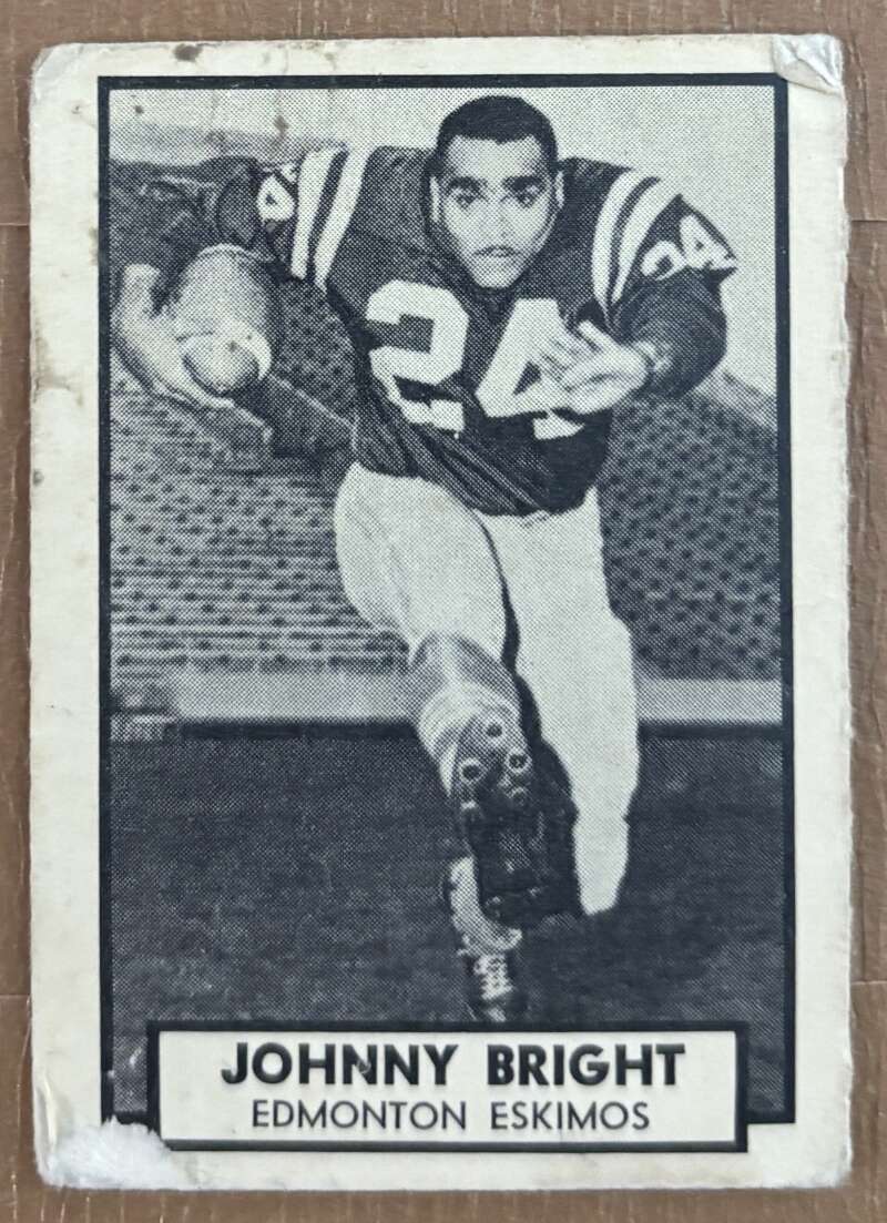 1962 Topps CFL #38 John Bright  Edmonton Eskimos  V105322 Image 1