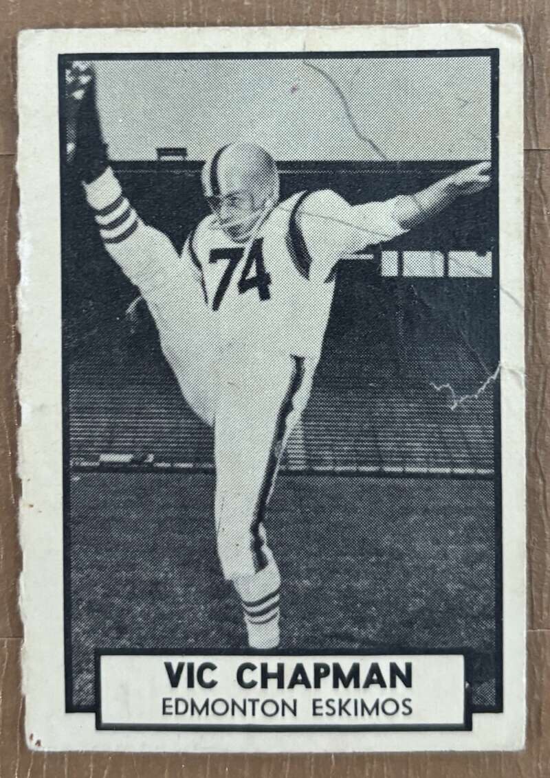 1962 Topps CFL #39 Vic Chapman  Edmonton Eskimos  V105323 Image 1