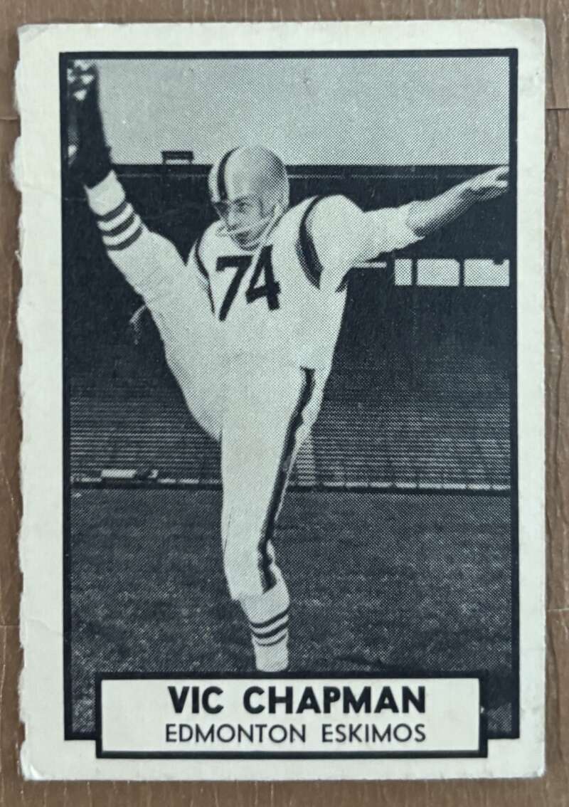 1962 Topps CFL #39 Vic Chapman  Edmonton Eskimos  V105324 Image 1
