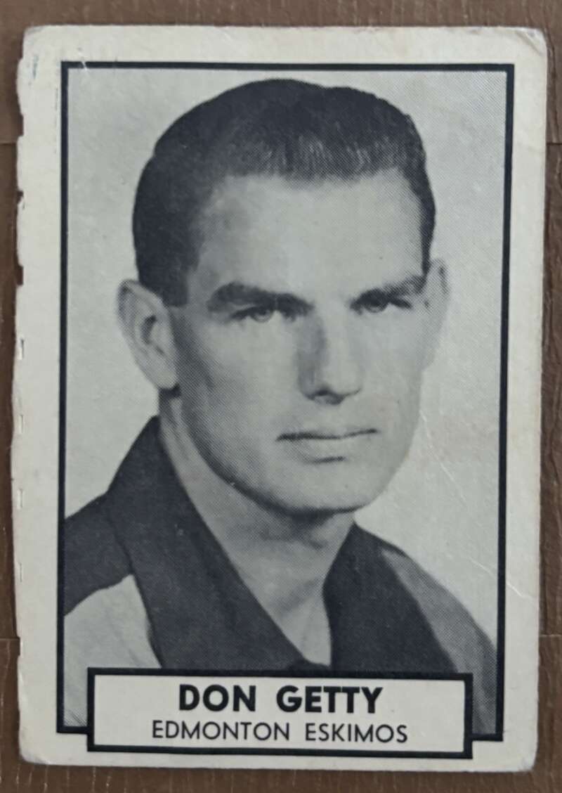 1962 Topps CFL #43 Don Getty  Edmonton Eskimos  V105328 Image 1