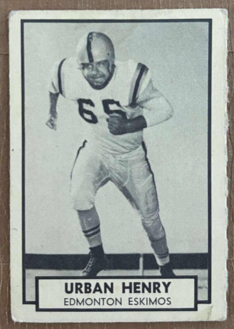 1962 Topps CFL #45 Urban Henry  Edmonton Eskimos  V105331 Image 1