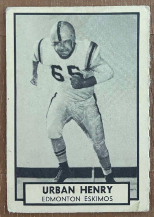 1962 Topps CFL #45 Urban Henry  Edmonton Eskimos  V105331 Image 1
