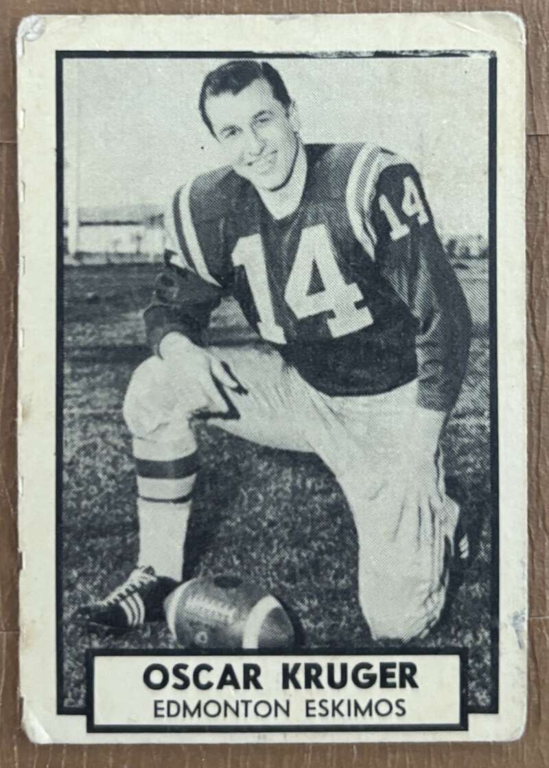 1962 Topps CFL #48 Oscar Kruger  Edmonton Eskimos  V105334 Image 1
