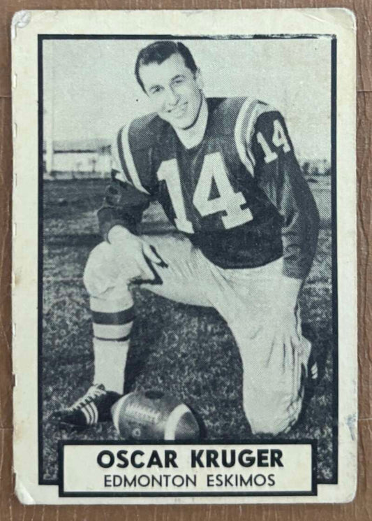 1962 Topps CFL #48 Oscar Kruger  Edmonton Eskimos  V105334 Image 1