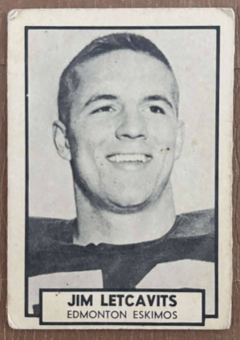 1962 Topps CFL #50 Jim Letcavits  RC Rookie Edmonton Eskimos  V105335 Image 1