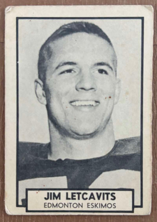 1962 Topps CFL #50 Jim Letcavits  RC Rookie Edmonton Eskimos  V105335 Image 1