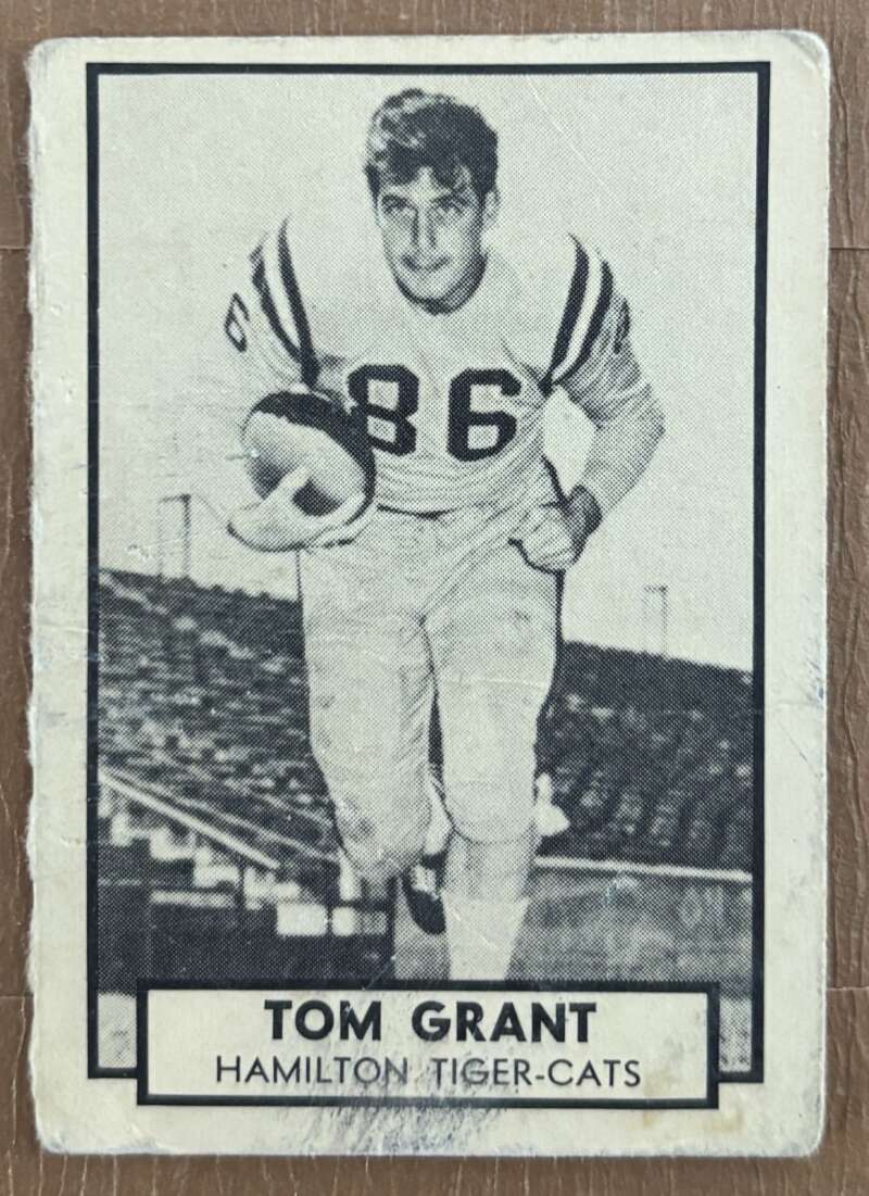 1962 Topps CFL #66 Tommy Grant  Hamilton Tiger-Cats  V105343 Image 1