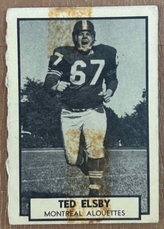 1962 Topps CFL #84 Ted Elsby  Montreal Alouettes  V105356 Image 1