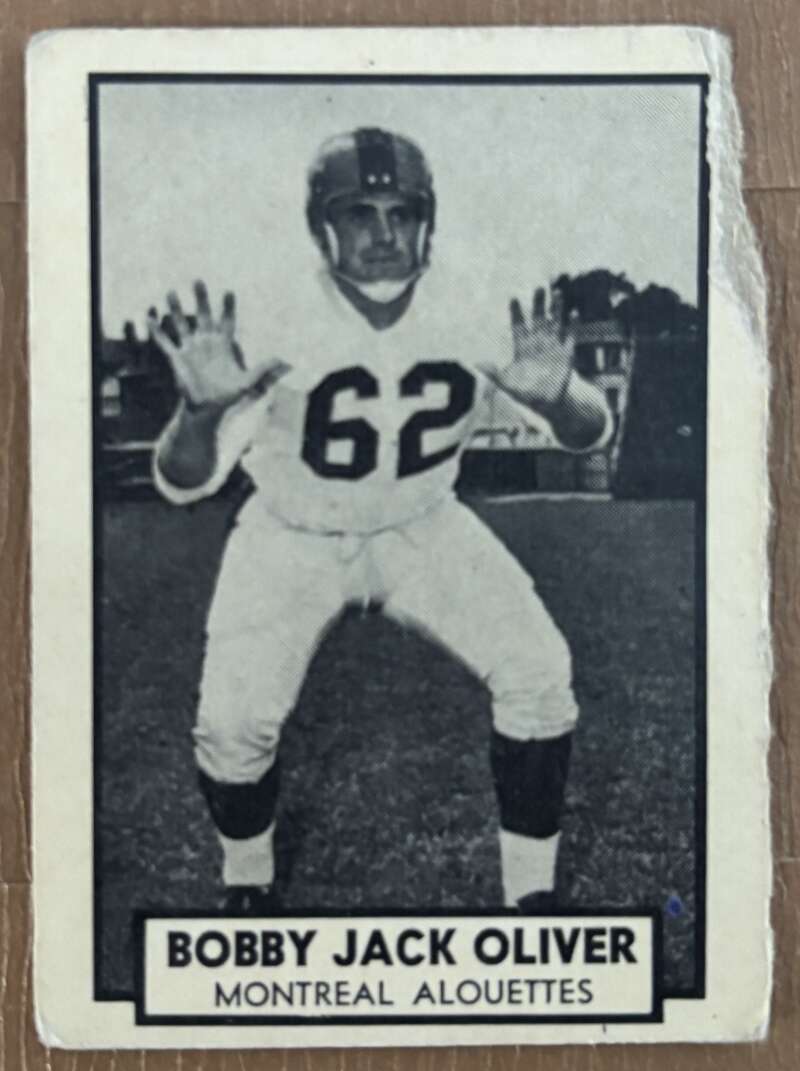 1962 Topps CFL #92 Bobby Jack Oliver  RC Rookie Montreal Alouettes  V105361 Image 1