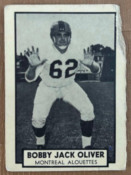 1962 Topps CFL #92 Bobby Jack Oliver  RC Rookie Montreal Alouettes  V105361 Image 1